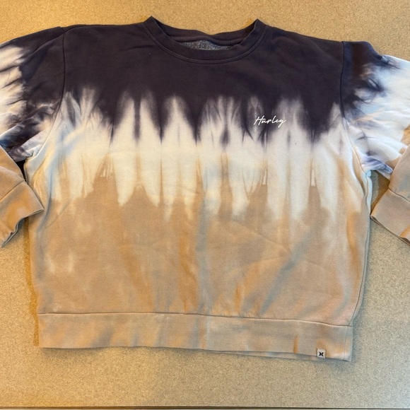 Hurley Tops - Hurley Blue and Tan Tie-Dye Sweatshirt